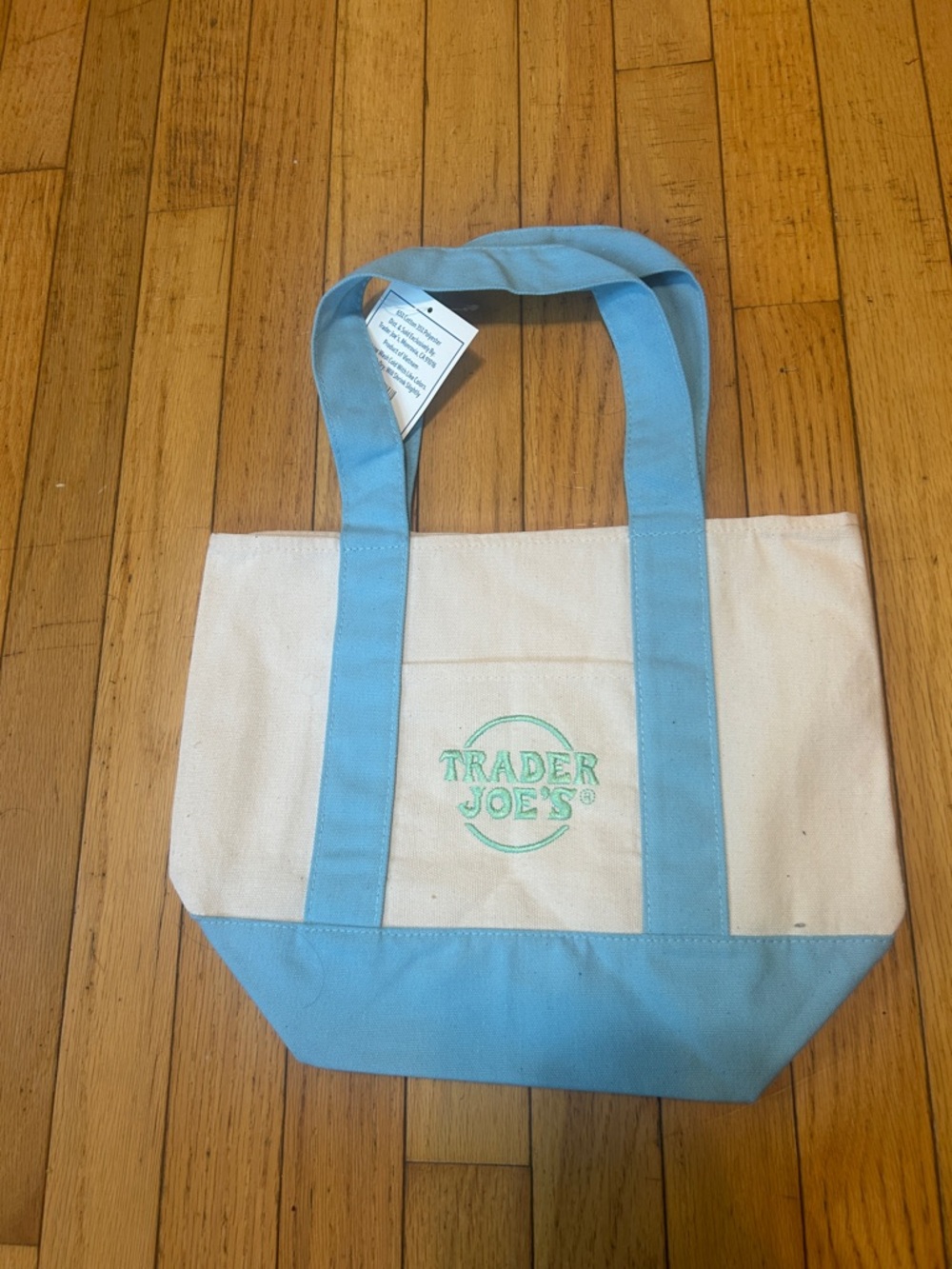 Blue & Cream Canvas Tote Bag